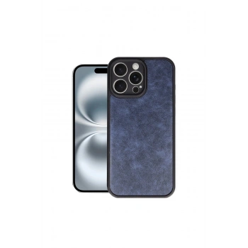 İphone 16 Pro Max Kılıf Aras Deri Kapak - Lacivert