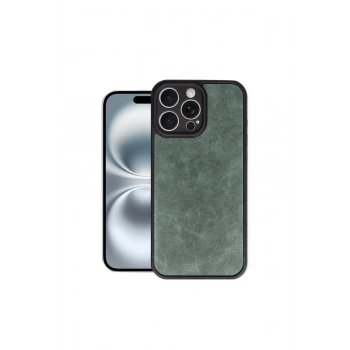 İphone 16 Pro Kılıf Aras Deri Kapak - Koyu Yeşil