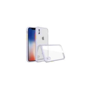 İphone Xs Max Kılıf Miami Şeffaf Silikon - Lila