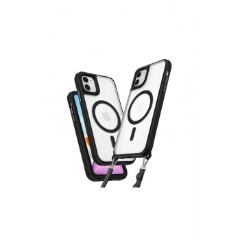 İphone 12 Kılıf Enka Magsafe Silikon Kılıf - Siyah