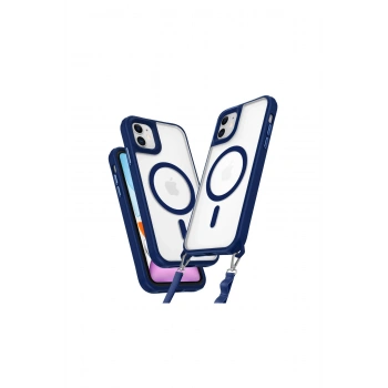 İphone 12 Kılıf Enka Magsafe Silikon Kılıf - Lacivert