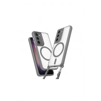 Samsung Galaxy S23 Plus Kılıf Enka Magsafe Silikon Kılıf - Titan Gri