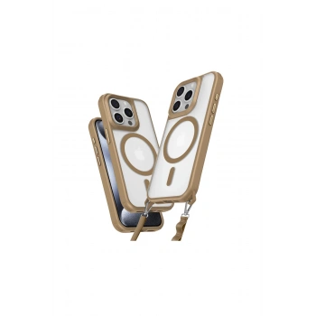 İphone 15 Pro Max Kılıf Enka Magsafe Silikon Kılıf - Desert