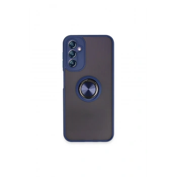 Samsung Galaxy A14 4g Kılıf Montreal Yüzüklü Silikon Kapak - Lacivert