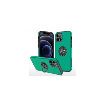 İphone 12 Pro Kılıf Elit Yüzüklü Kapak - Yeşil
