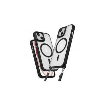 İphone 14 Kılıf Enka Magsafe Silikon Kılıf - Siyah