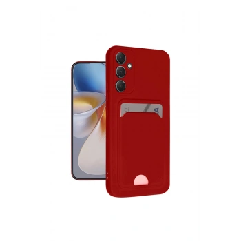 Samsung Galaxy A16 5g Kılıf Kelvin Kartvizitli Silikon - Kırmızı