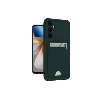 Samsung Galaxy A16 5g Kılıf Kelvin Kartvizitli Silikon - Koyu Yeşil