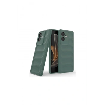 Oppo A3 Kılıf Optimum Silikon - Koyu Yeşil