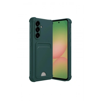 Samsung Galaxy A36 Kılıf Kelvin Kartvizitli Silikon - Koyu Yeşil