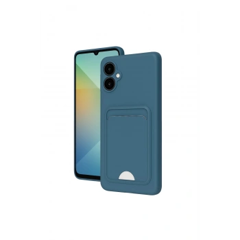 Samsung Galaxy A06 Kılıf Kelvin Kartvizitli Silikon - Mavi