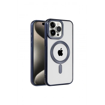 İphone 15 Pro Max Kılıf Kronos Magsafe Kapak - Lacivert