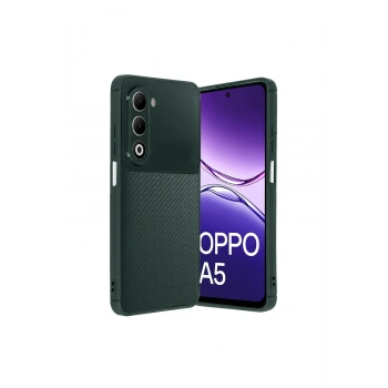 Oppo A5 4g Auto Focus Karbon Kapak - Koyu Yeşil