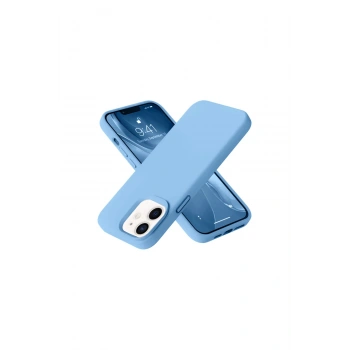 İphone 12 Kılıf Nano İçi Kadife Silikon - Mavi