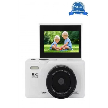 5k 75mp Hd Dijital Kamera 18x Dijital Zoom, Flaşlı,3.0 İnç Ekranlı Fotoğraf Makinesi