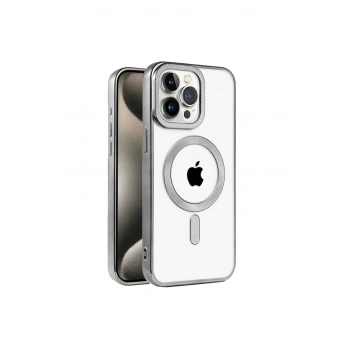 İphone 15 Pro Max Kılıf Kronos Magsafe Kapak - Titanyum Gri