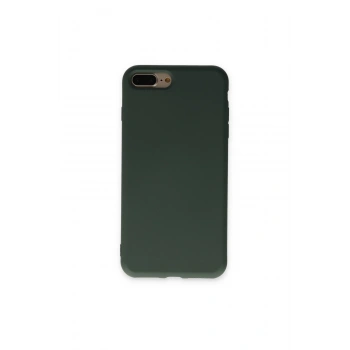 İphone 7 Plus Kılıf Nano İçi Kadife Silikon - Koyu Yeşil