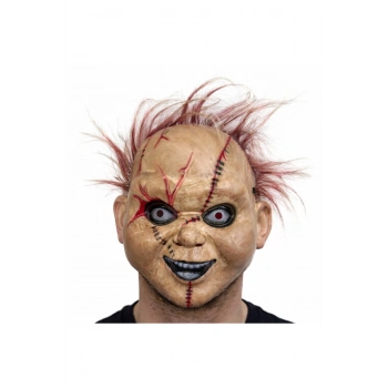 Çaki Korku Bebek Maskesi – Saçlı Plastik Yüz Maskesi
