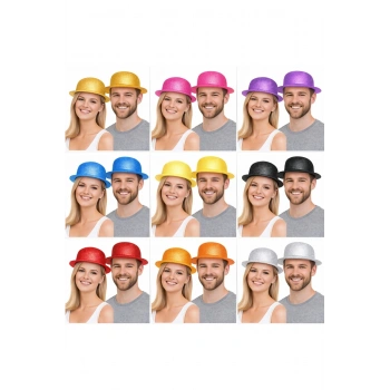 Glitter Simli Melon Şapka 9’lu Set - 9 Renk Parti Ve Kostüm Şapkası