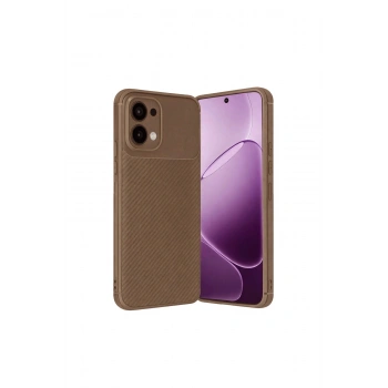 Oppo A6 Pro 4g Auto Focus Karbon Kapak - Kahverengi