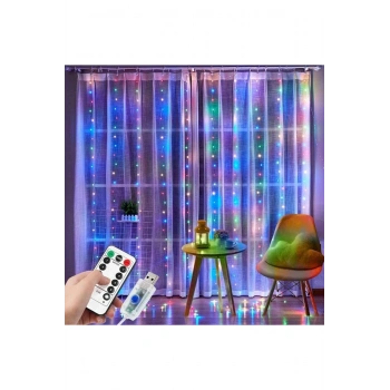 Tel Perde Led 3*3m 300 Led Rgb