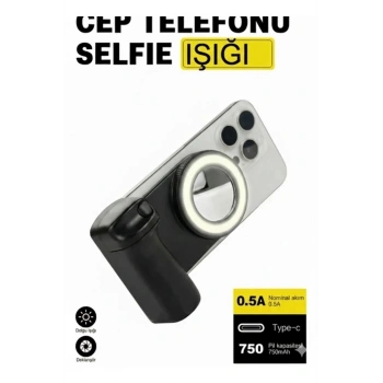 Bluetooth Manyetik Telefon Yapıştırma Kavrama Halka Dolgu Işığı İle Magsafe Selfie Klips