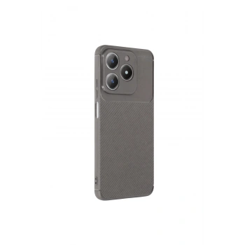 Realme C61 Kılıf Auto Focus Karbon Kapak - Gri