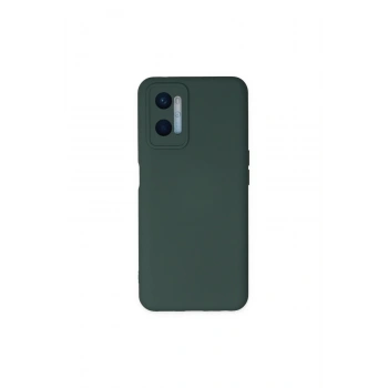 Oppo A96 Kılıf Nano İçi Kadife Silikon - Koyu Yeşil
