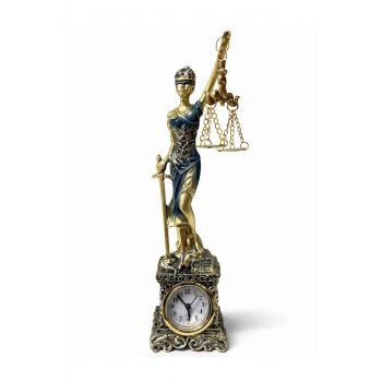 Polyester Saatli Adalet Figürü Alk4427