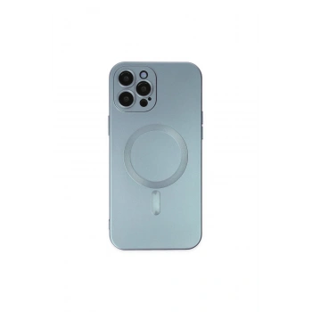 İphone 12 Pro Max Kılıf Moshi Lens Magneticsafe Silikon - Sierra Blue
