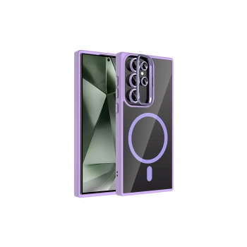 Joko Samsung Galaxy S23 Ultra Remim Lensli Magsafe Standlı Kapak - Lila