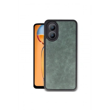 Oppo A38 Kılıf Aras Deri Kapak - Koyu Yeşil