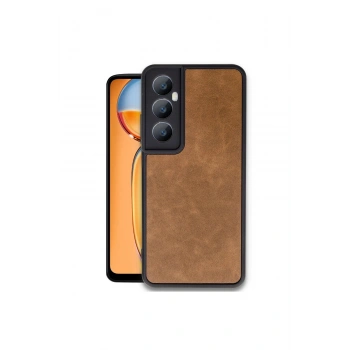 Realme C65 Kılıf Aras Deri Kapak - Taba