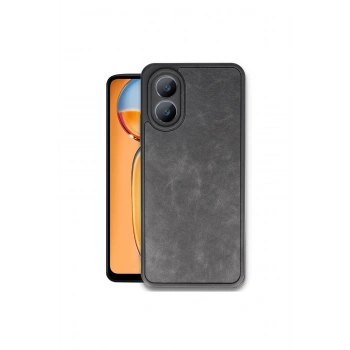 Oppo A38 Kılıf Aras Deri Kapak - Siyah