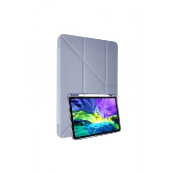 Samsung Galaxy P610 Tab S6 Lite 10.4 Kılıf Kalemlikli Mars Tablet Kılıfı - Lila