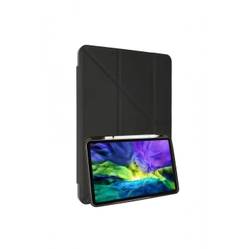 Samsung Galaxy P610 Tab S6 Lite 10.4 Kılıf Kalemlikli Mars Tablet Kılıfı - Koyu Gri