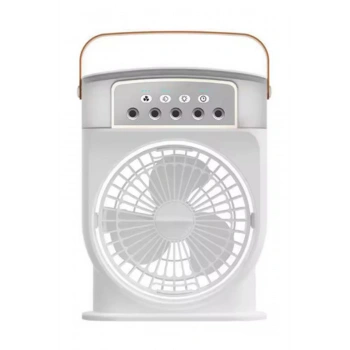 Şarjlı 600 Ml Su Hazneli Taşınabilir Masaüstü Vanilatör Güçlü Fan Ve 2000 Mah Pil Beyaz