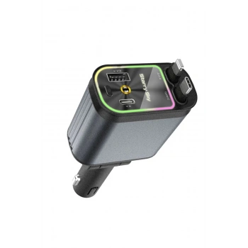 4’ü 1 Arada Çift Usb Bağlantı Çakmaklık, Type-c Hızlı Şarjlı 66w,geri Çekilebilir Araç Telefon Şarj