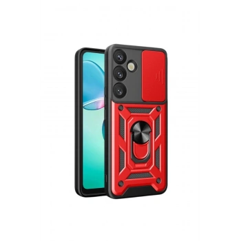 Samsung Galaxy A17 5g Pars Lens Yüzüklü Silikon - Kırmızı