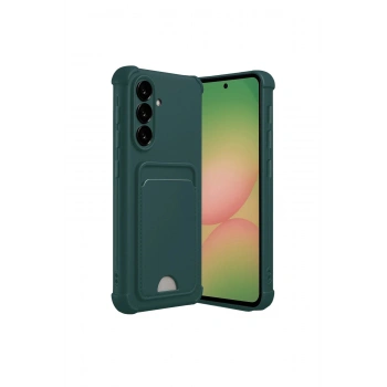 Samsung Galaxy A17 5g Kelvin Kartvizitli Silikon - Koyu Yeşil