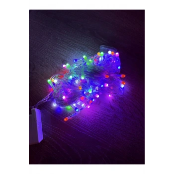 10m 100 Led Damla Uçlu Rgb Işık Şeffaf Kablo Mz-17-10