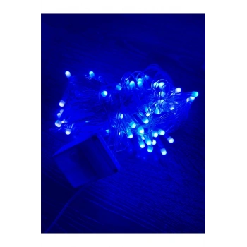 10m 100 Led Damla Uçlu Mavi Işık Şeffaf Kablo Mz-17-6