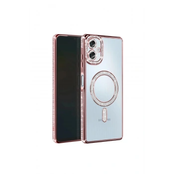 Samsung Galaxy A06 Joke Simli Magneticsafe Kılıf - Pembe