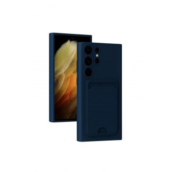 Samsung Galaxy S24 Ultra Kılıf Kelvin Kartvizitli Silikon - Lacivert