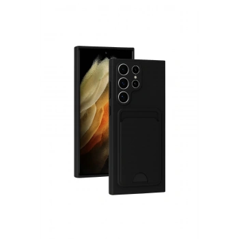 Samsung Galaxy S24 Ultra Kılıf Kelvin Kartvizitli Silikon - Siyah