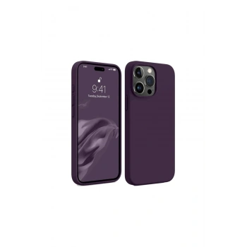 İphone 15 Pro Max Kılıf First Silikon - Mürdüm