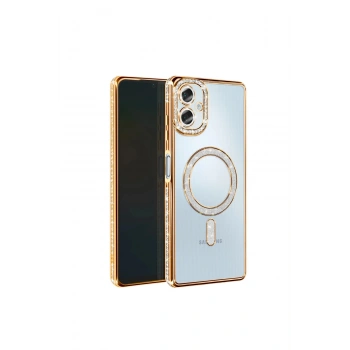 Samsung Galaxy A06 Joke Simli Magneticsafe Kılıf - Gold