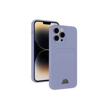 İphone 13 Pro Kılıf Kelvin Kartvizitli Silikon - Lila
