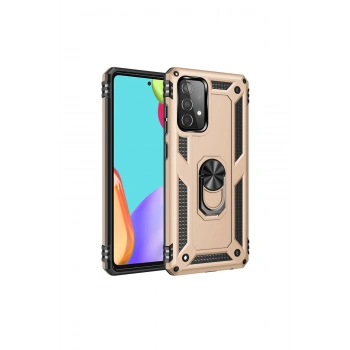 Samsung Galaxy A53 5g Kılıf Sofya Yüzüklü Silikon Kapak - Gold