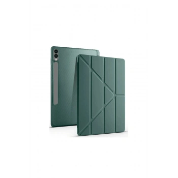 Samsung Galaxy X510 Tab S9 Fe 11 Kılıf Kalemlikli Mars Tablet Kılıfı - Koyu Yeşil